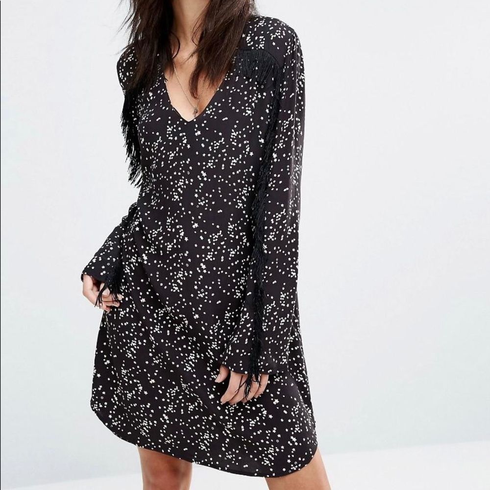 Maison Scotch Star Print Fringe Festival Dress